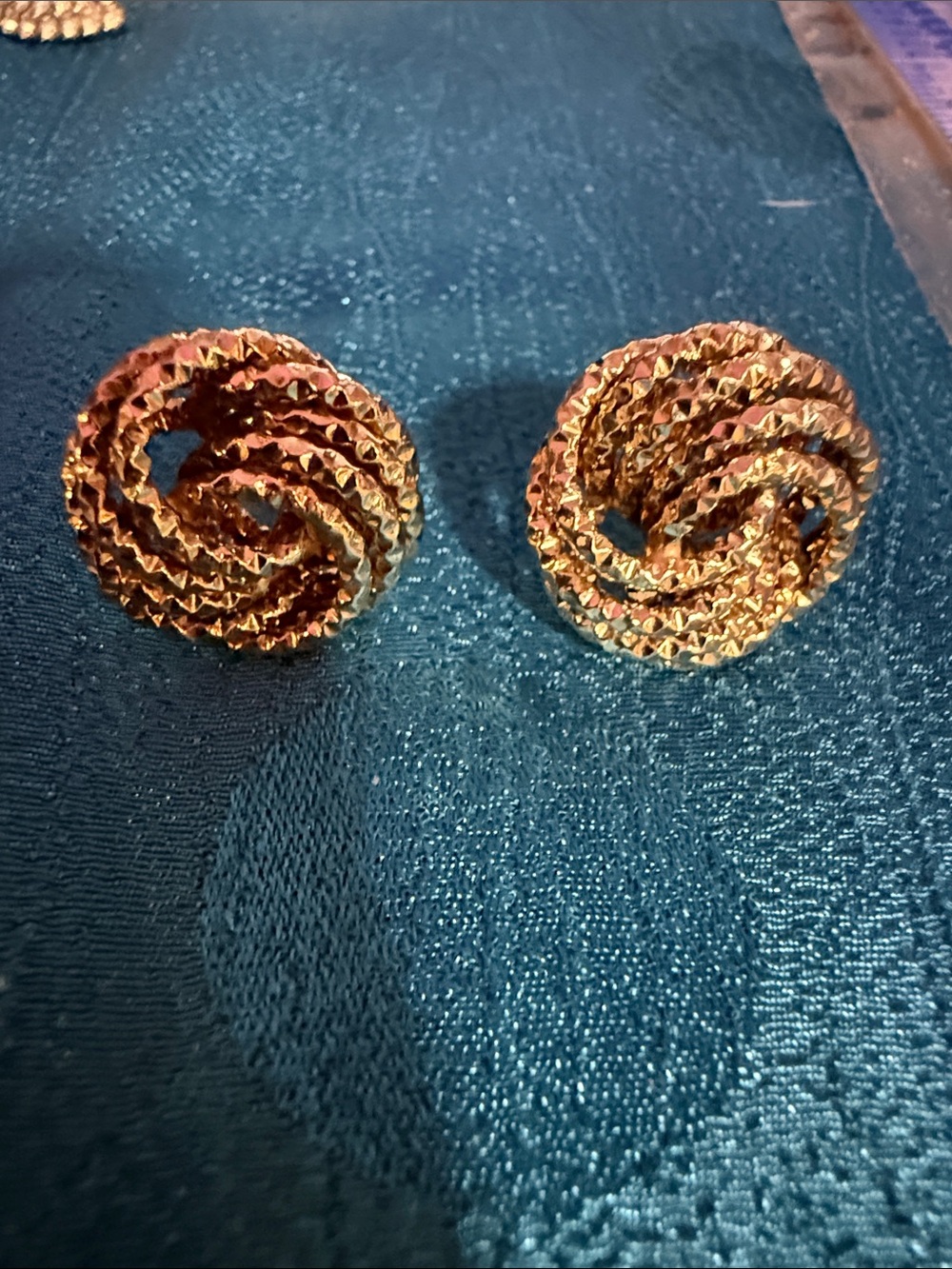 Sterling silver Gold Twisted Rope Knot Stud Earrings - Women Jewelry